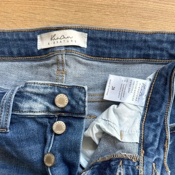 KanCan Women's Dark Blue Button-Fly Skinny Jeans - Picture 2 of 6